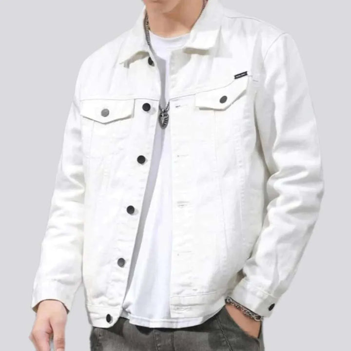 Slim non-formal denim jacket
 for men