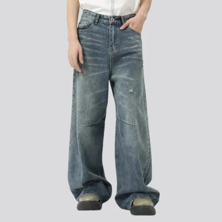 Sanded fashion men's jeans