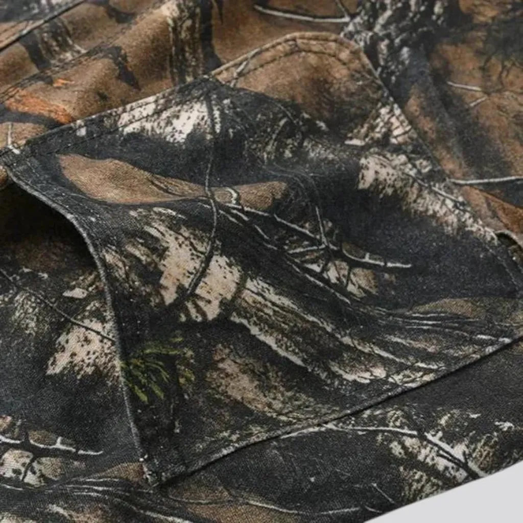 Boho camouflage carpenter-loop men's jeans