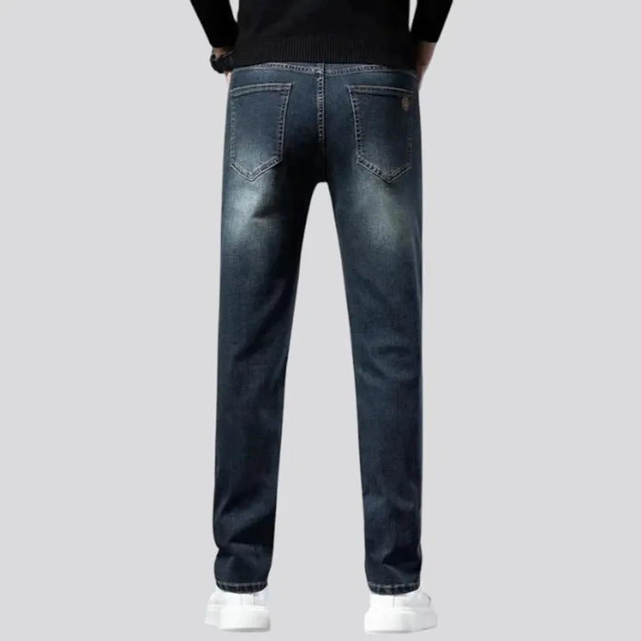 Tapered fit fleece lined men's jeans