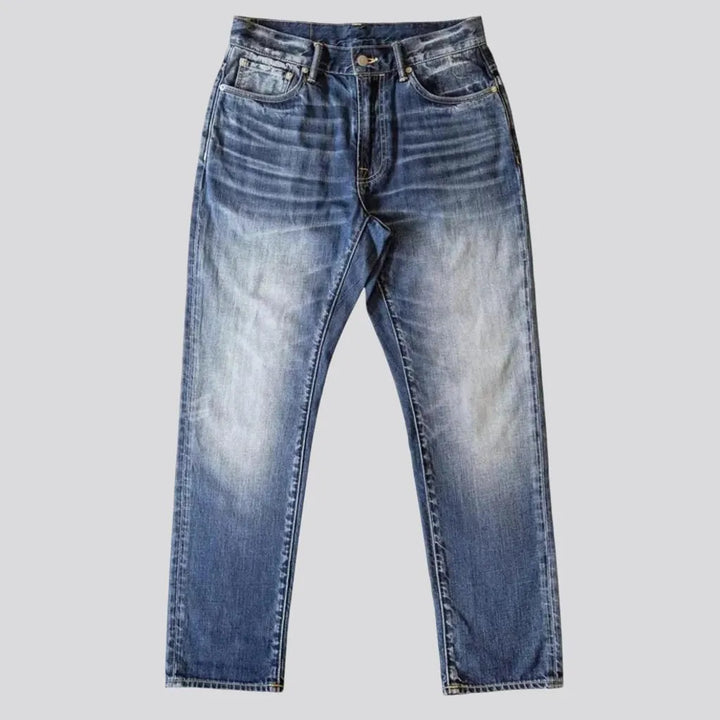 Vintage medium wash tapered men's jeans