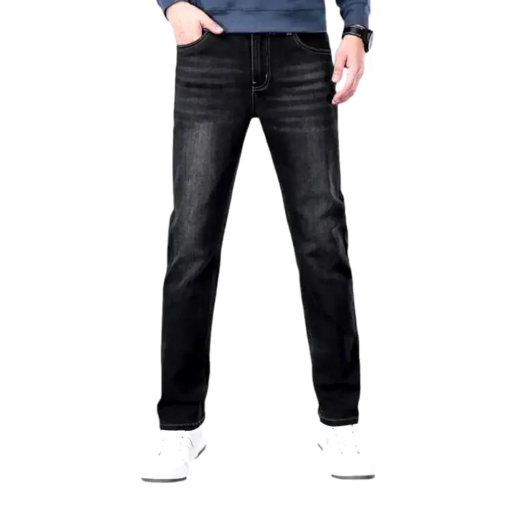 High Rise Slim Men's Jeans - Grey