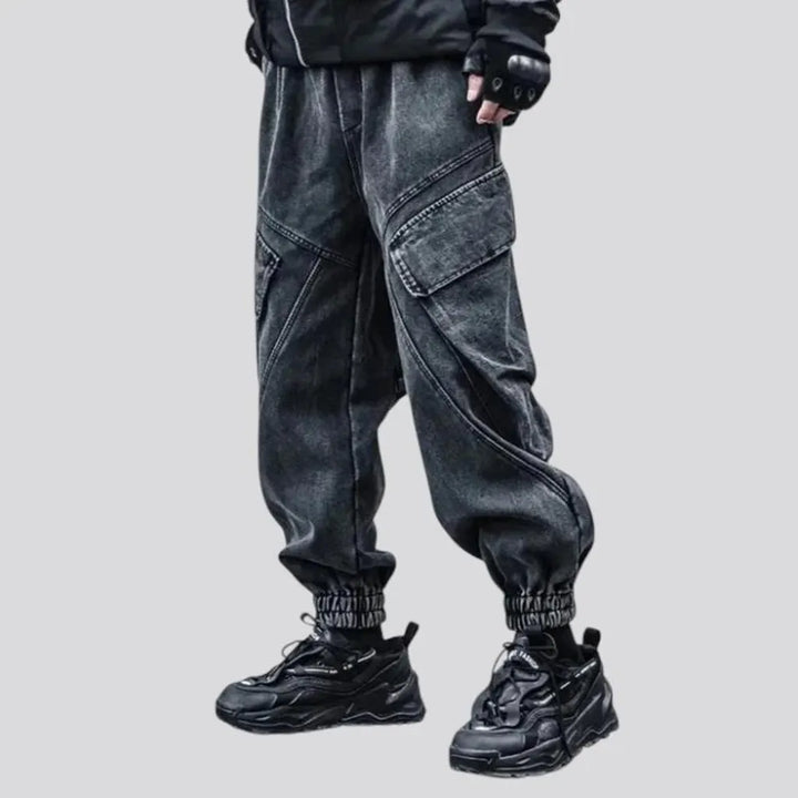 Baggy fit retro cargo jeans joggers for men