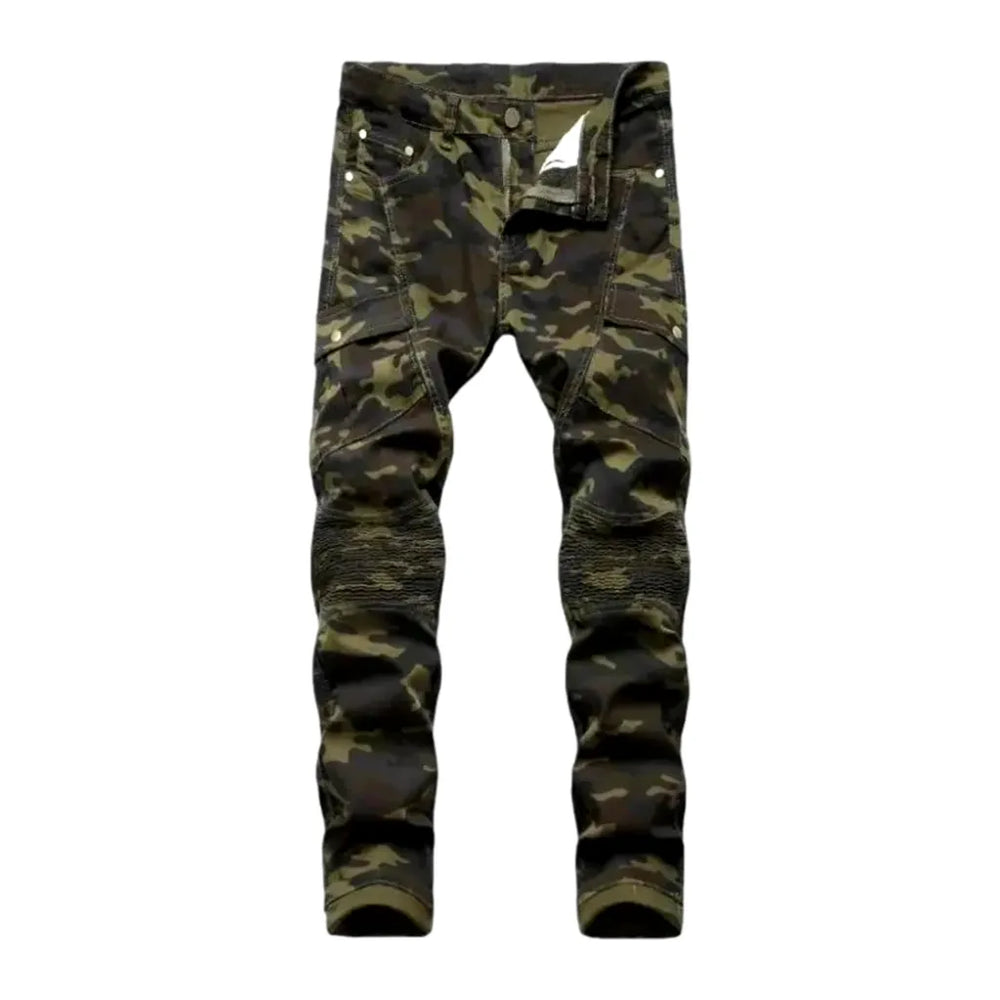 Camouflage Skinny Fit Men's Jeans - Khaki