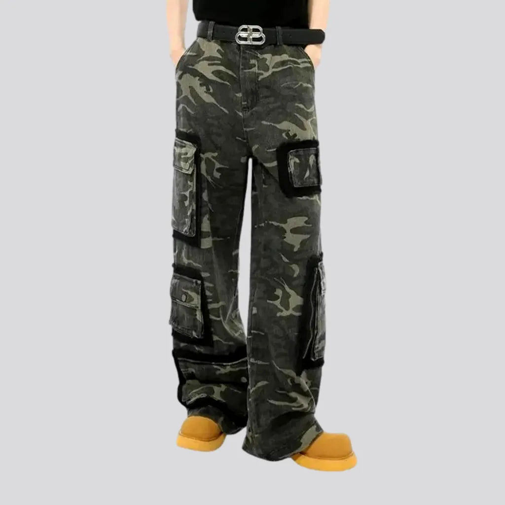 Camo Pattern Baggy Fit Men's Denim Pants | Jeans4you.shop