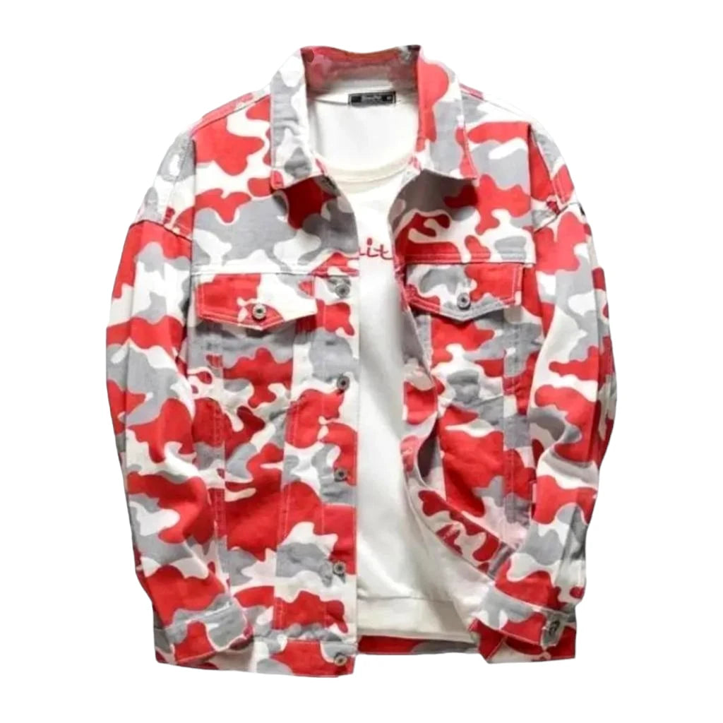 Camouflage men's jean jacket