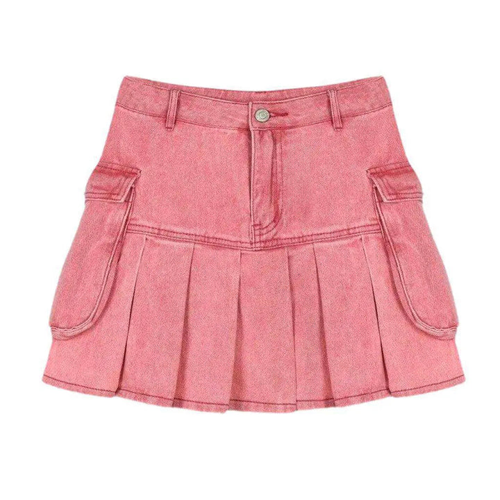 Cargo pink skater denim skirt