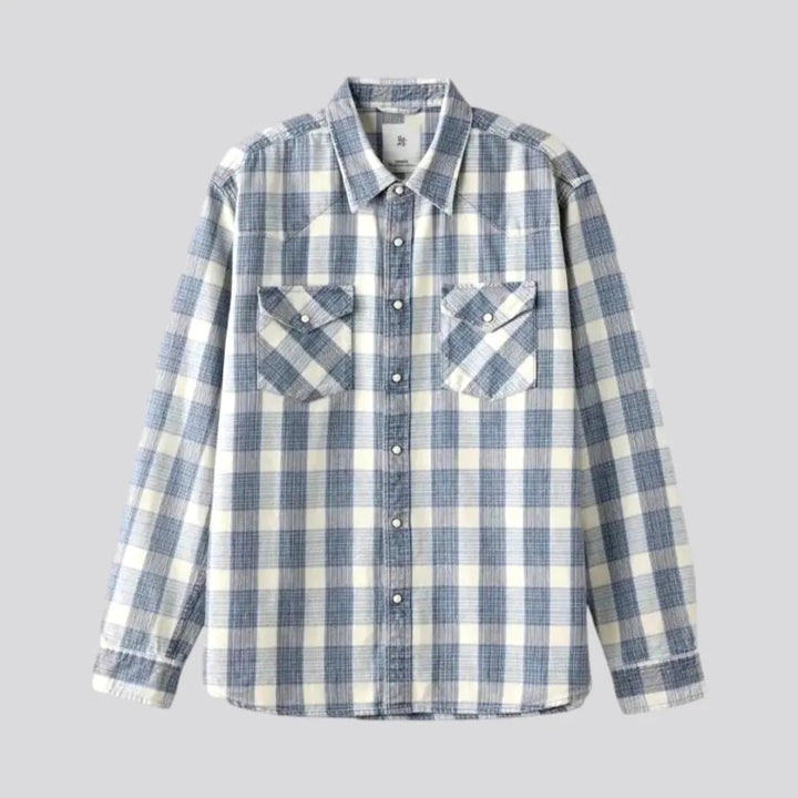 Casual Checkered Soft Men's Jean Shirt | Jeans4you.shop