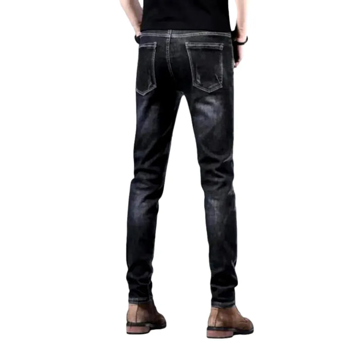 Stylish Stretchable Men's Jeans - Black