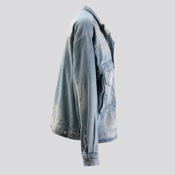 Sanded vintage jean jacket
 for women