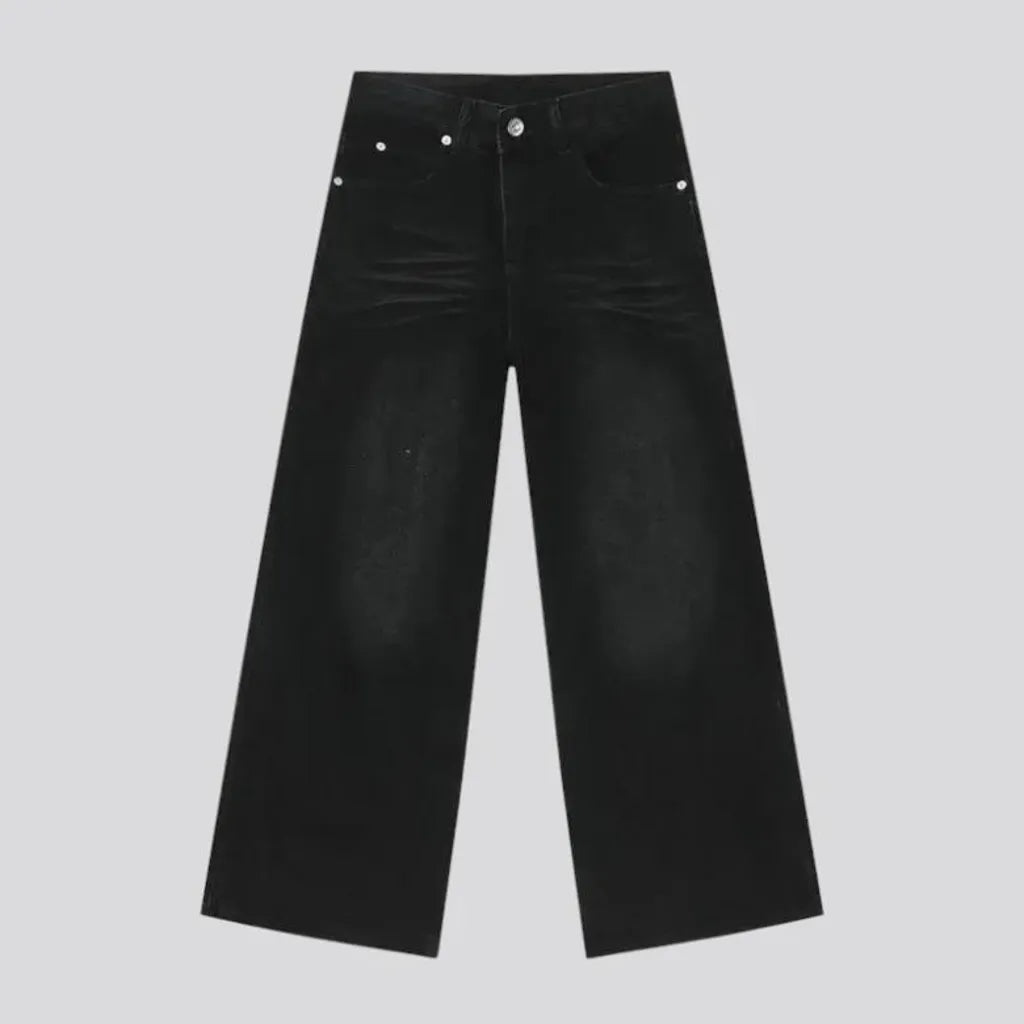 Retro faded wide fit jeans for men