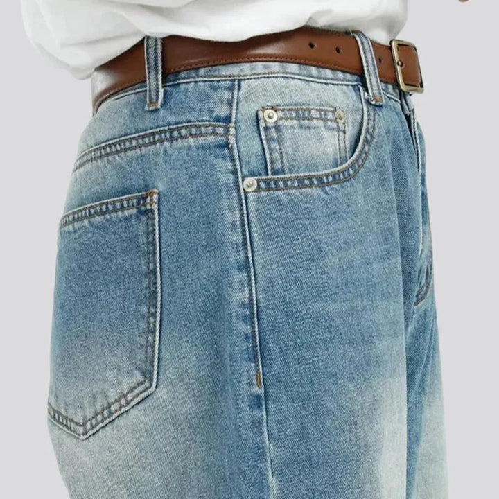 Mid-waist trendy men's jeans