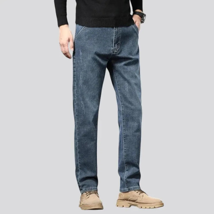 Casual stretchable narrow fit men's jeans