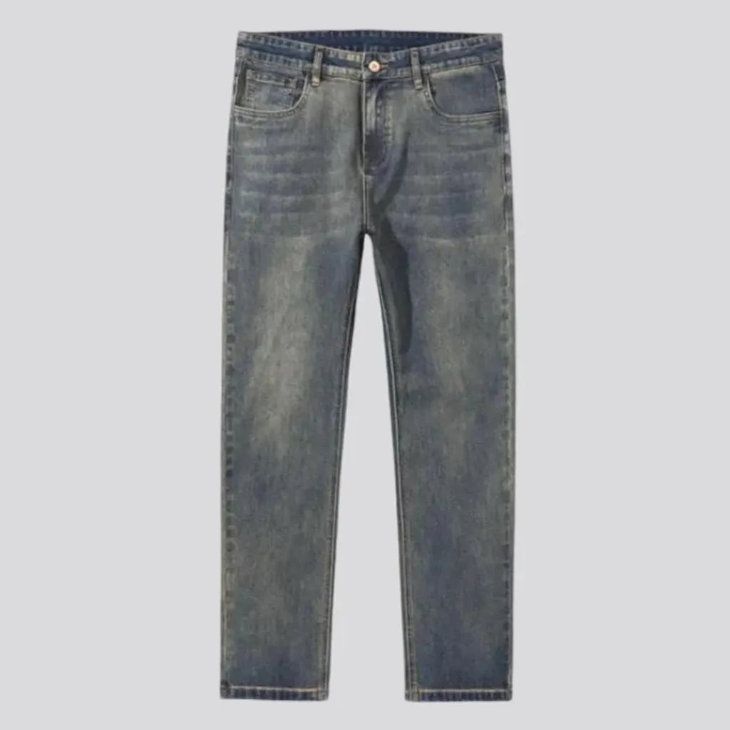 Tapered fit high rise men's jeans