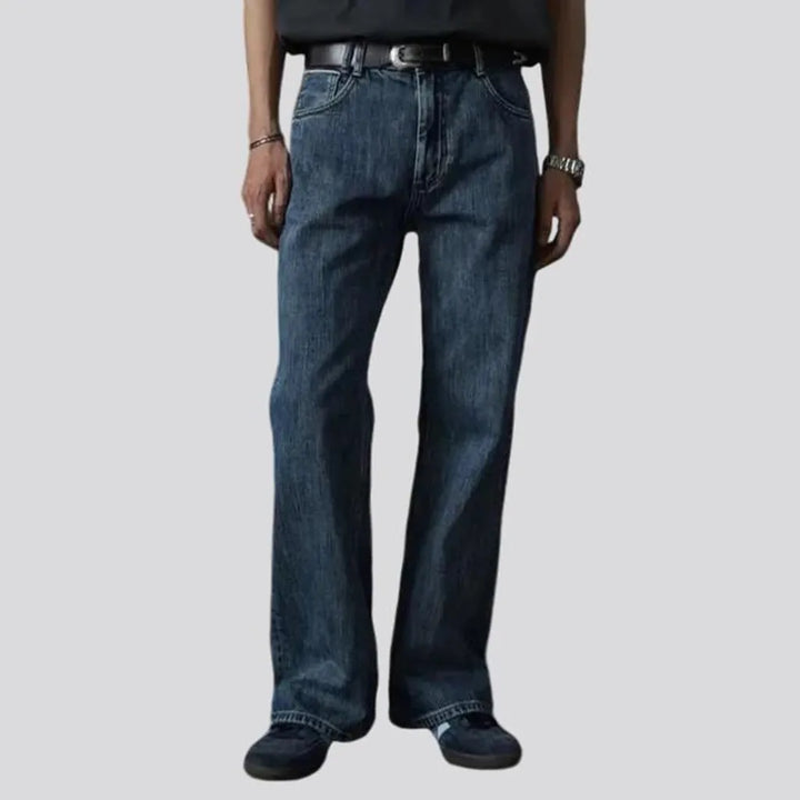 Fashionable loose selvedge men's jeans