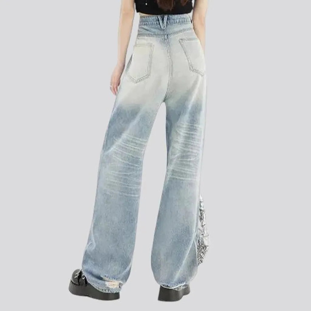 Vintage light wash baggy women's jeans