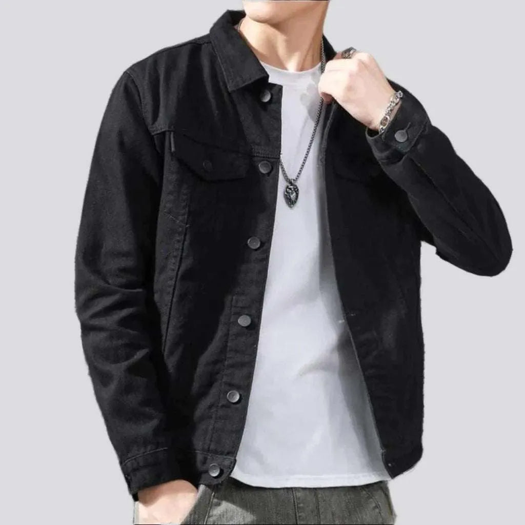 Slim non-formal denim jacket
 for men