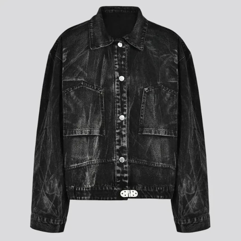 Fashionable grunge retro denim jacket for women