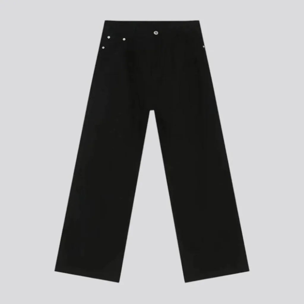 Monochrome straight cut fashion men's jeans