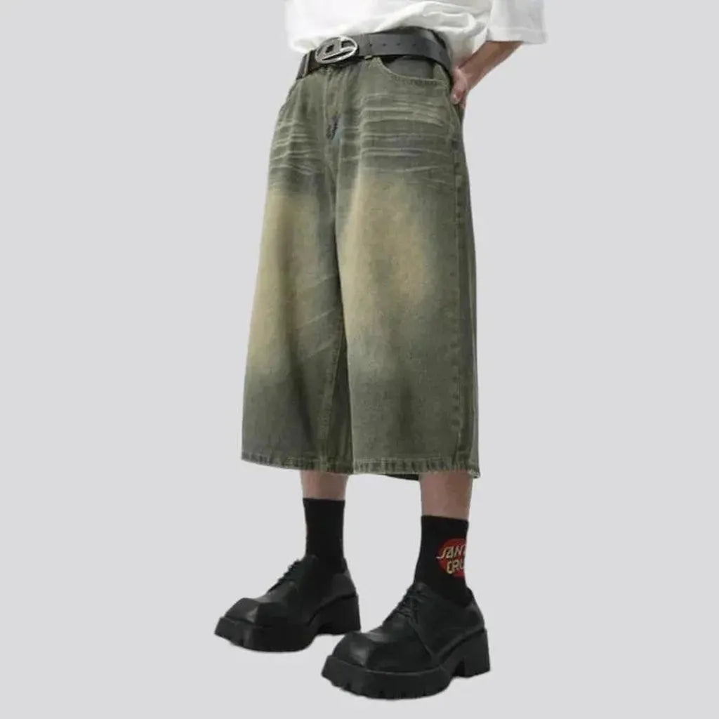 Y2k baggy men's denim shorts