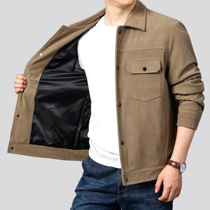 Casual cargo men's corduroy jacket