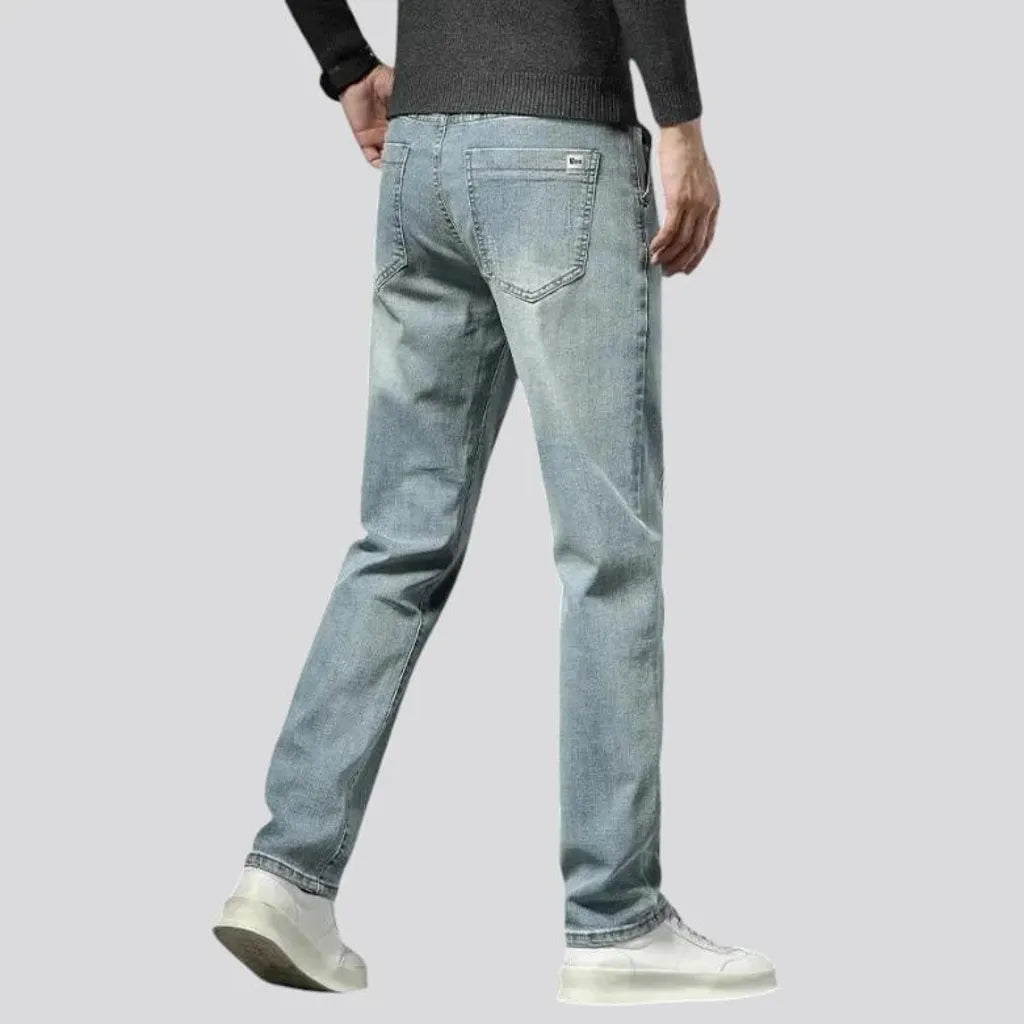 Casual stretchable narrow fit men's jeans