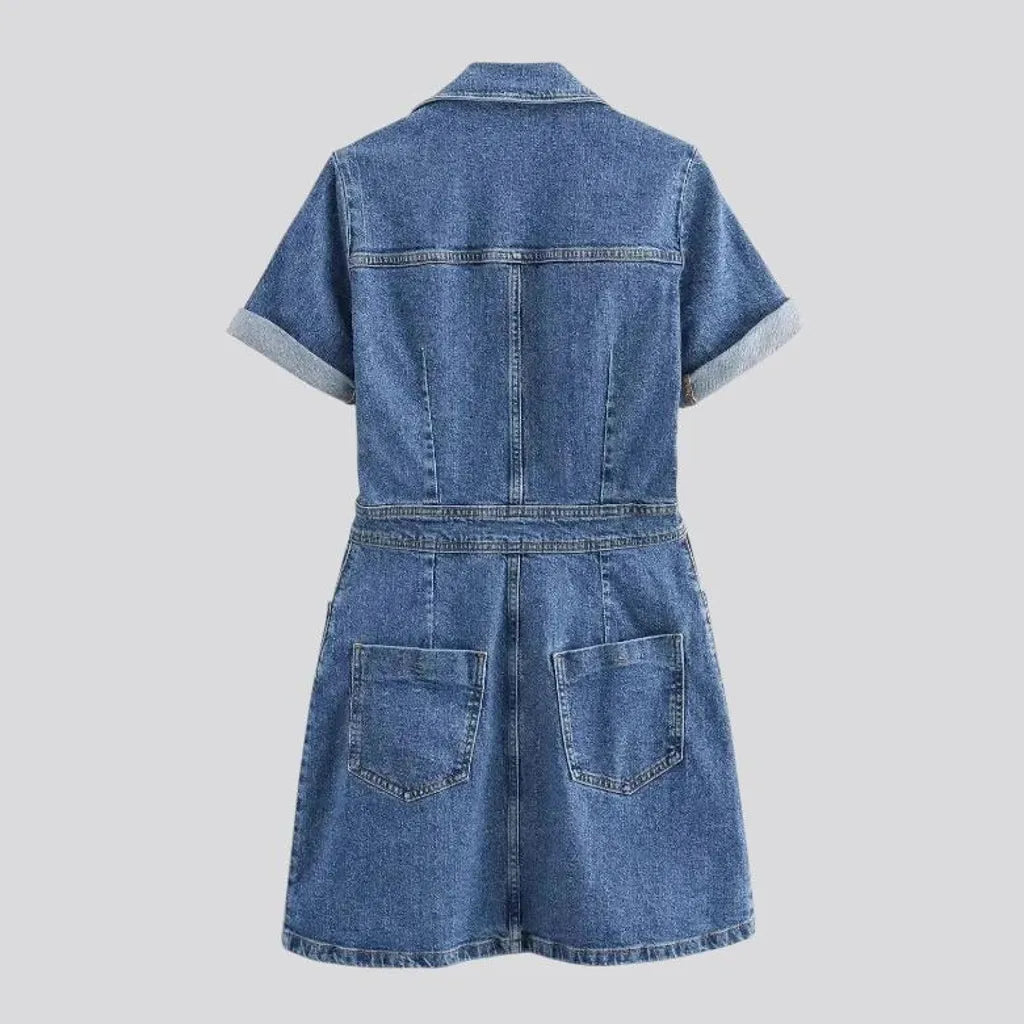 Casual mini denim dress