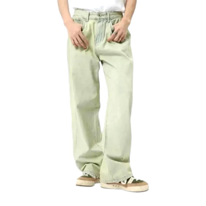 Mid rise yellow-cast men's jeans