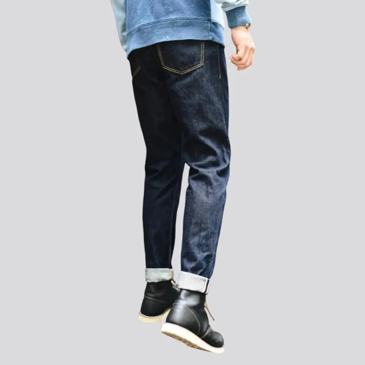 Tapered fit self-edge men's jeans