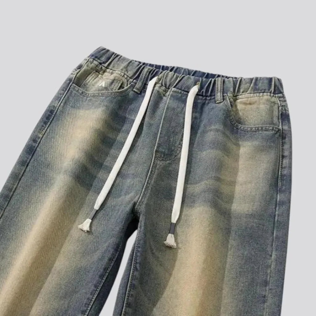 Vintage boho style men's denim joggers