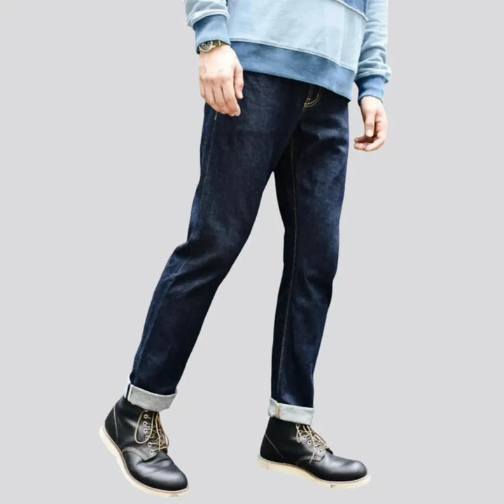 Tapered fit self-edge men's jeans