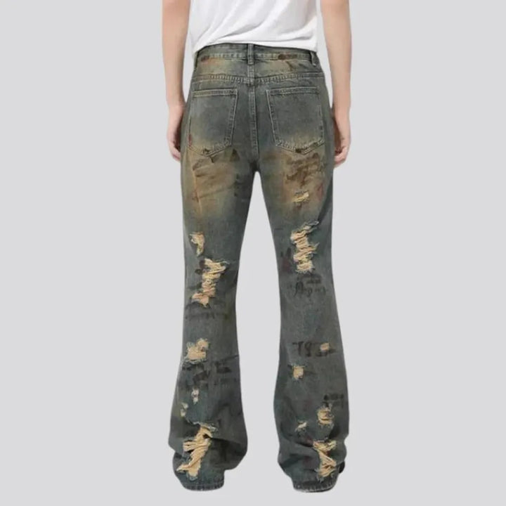 Mid rise wide men's jeans