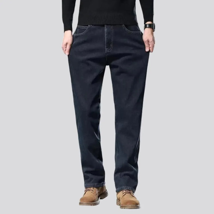 Insulated stretchable classic men's jeans