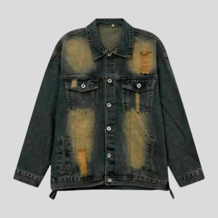 Distressed Oversized Men's Denim Jacket | Jeans4you.shop