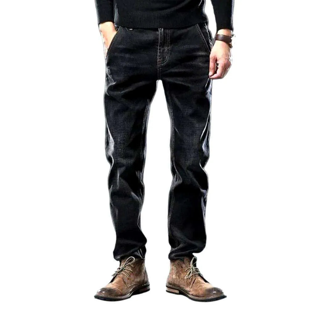 Double pocket dark men's jeans