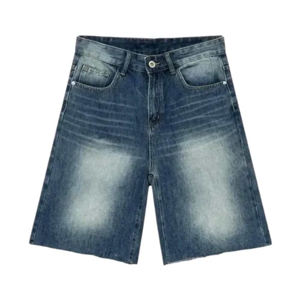 Casual Vintage Baggy Shorts - Dark Blue