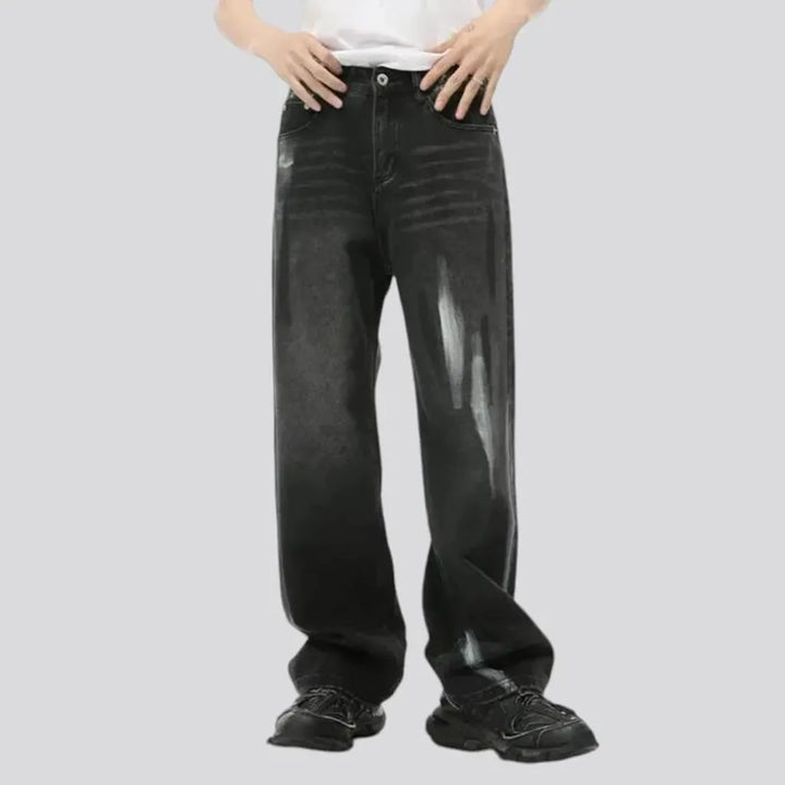 Sanded vintage fit men's jeans