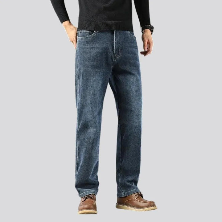 Dark wash classic fit jeans for men