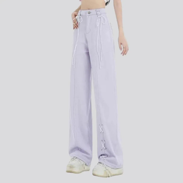 Y2k violet-hue jeans for ladies