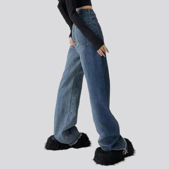 Vintage contrast jeans
 for women