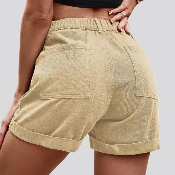 High-waist fashion denim shorts