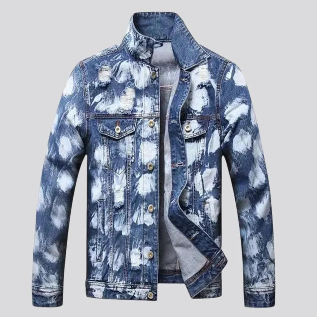 Trendy slim-fit men's jeans jacket