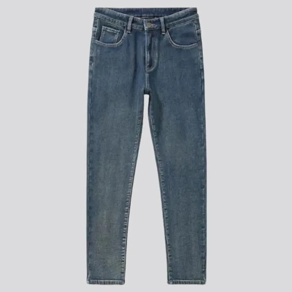 Vintage tapered-fit casual men's jeans