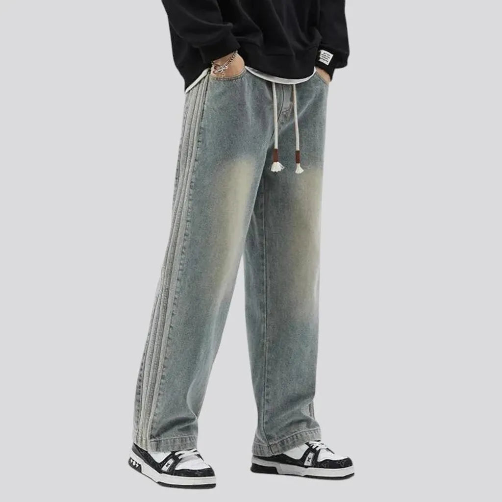 Faded wash and 90s style men's denim joggers