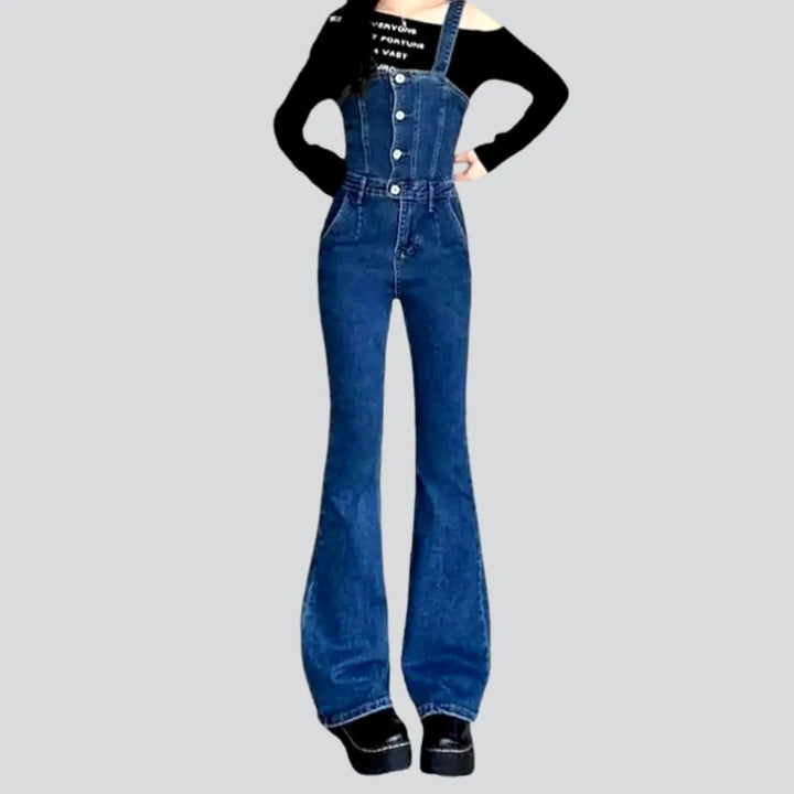 Stylish street women's denim jumpsuit