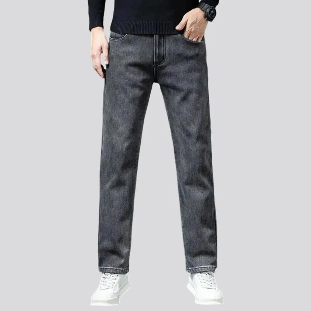 Mid-waist 90s style stretchable men's jeans