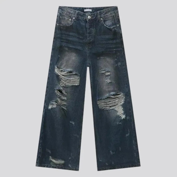 Distressed men's jeans