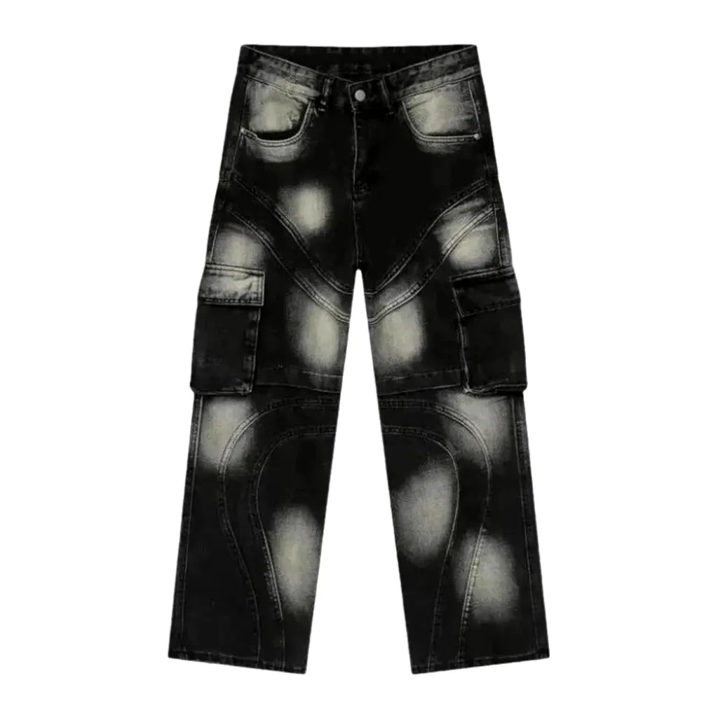 Mid Rise Vintage Men's Jeans - Black