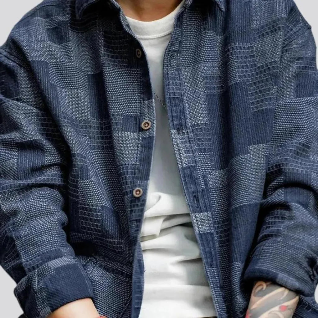 Boho oversized men's jeans chore jacket