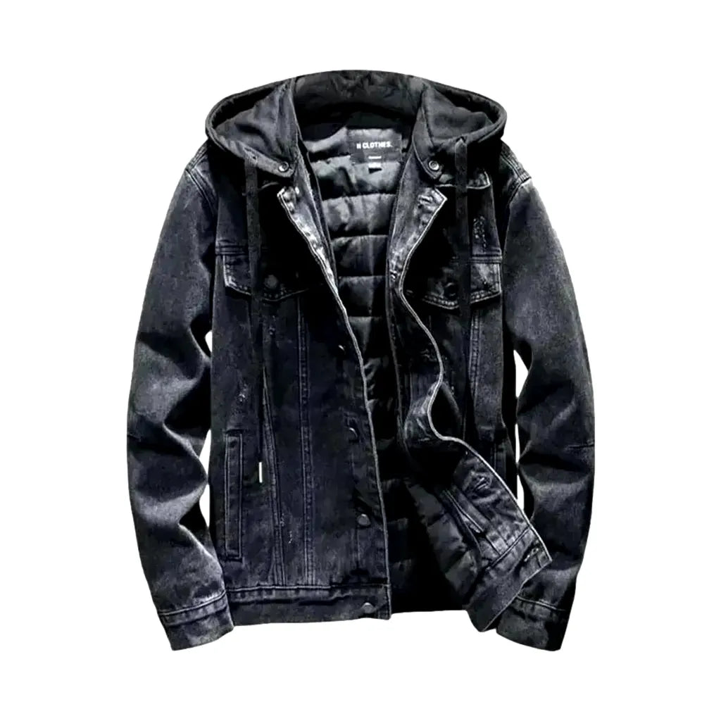 Vintage Inspired Denim Jacket for Men - Black